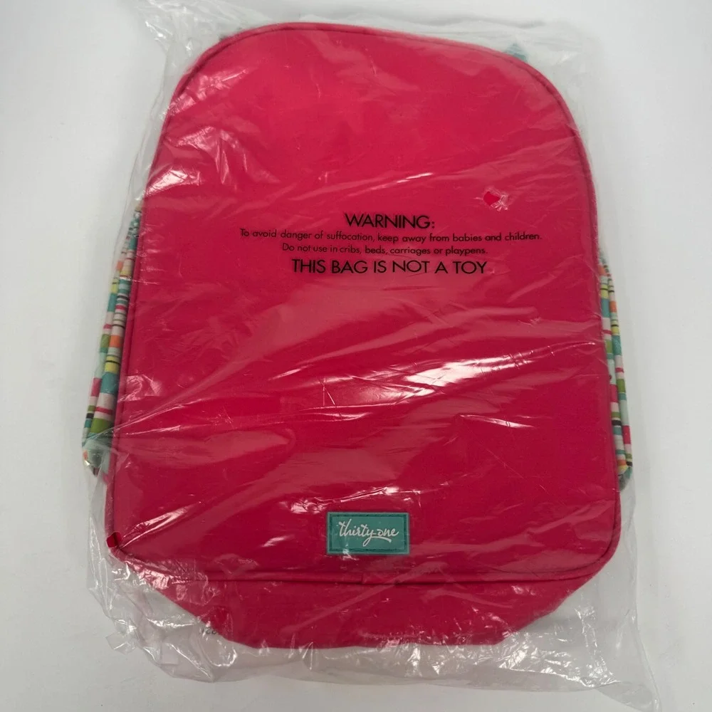 Thirty-One Chill-Icious Thermal Owl Lunch Bag Pink Teal‎ 986A NEW